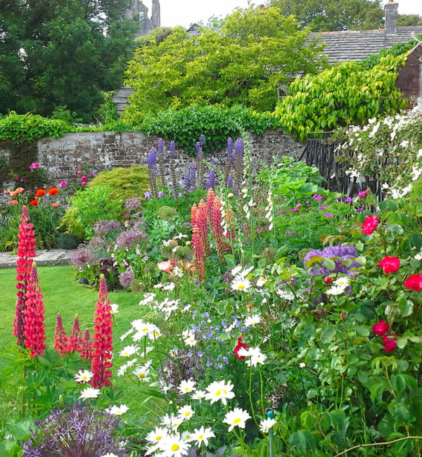 Landscaped English Gardens, Ruined Castle in Background Landscaped English Gardens, Ruined Castle in Background