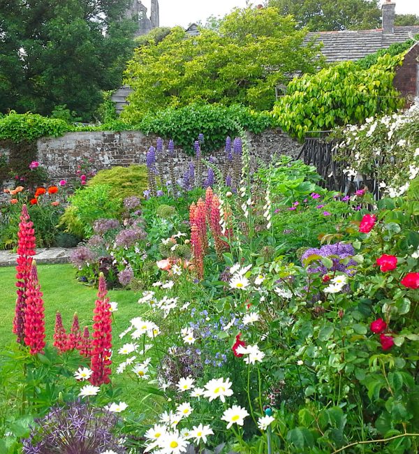Landscaped English Gardens, Ruined Castle in Background Landscaped English Gardens, Ruined Castle in Background
