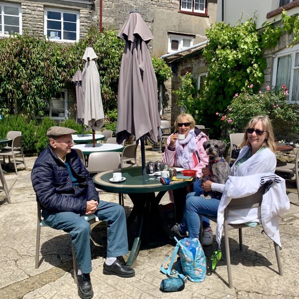 Happy Customers on the Corfe Castle Model Village Dining Terrace